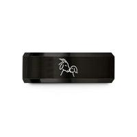him tungsten black ring – black & rose gold tungsten goat nuzzle wedding band