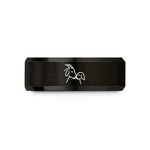 tungsten wedding band him – black tungsten goat nuzzle wedding band