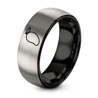 BLACK ROSE GOLD Tungsten Ring for Men – black & silver tungsten mango ring