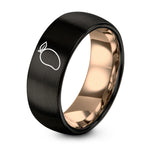 BLACK ROSE GOLD Tungsten Ring for Men – black & rose gold tungsten mango ring