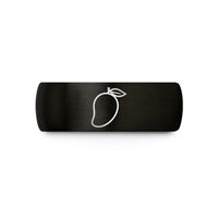 engraved tungsten men's ring – black tungsten mango wedding band