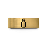 comfortable beveled band – gold tungsten foundation bottle wedding band