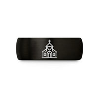 her black tungsten ring – black & rose gold tungsten wedding chapel heart wedding band