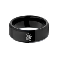 tungsten carbide ring styles – black tungsten bascinet helmet wedding band