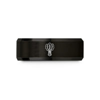 tungsten wedding band him – black tungsten leafy greens bunch wedding band