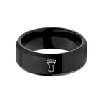 tungsten ring for couples – black tungsten doumbek wedding band