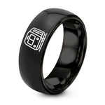 BLACK Tungsten Ring for Men – black tungsten subway train ring