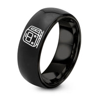 BLACK Tungsten Ring for Men – black tungsten subway train ring