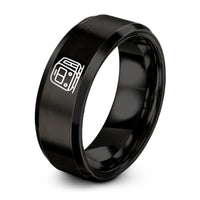 men's durable tungsten ring – black tungsten subway train ring
