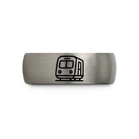 black tungsten wedding band – silver tungsten subway train wedding band
