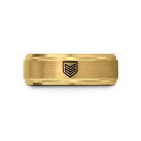tungsten band for guys – gold tungsten chevron badge wedding band