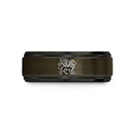 men's tungsten wedding band – gunmetal & black tungsten manticore wedding band