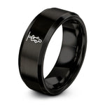 black metal wedding ring – black tungsten the hanged man ring