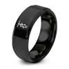 The Hanged Man – Tungsten Wedding Band, 8 mm, Black Comfort-Fit Unisex
