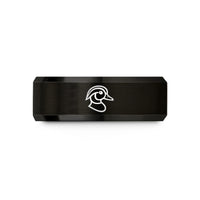 men's black wedding ring – black tungsten wood duck wedding band