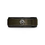 tungsten band for him – gunmetal & black tungsten wood duck wedding band