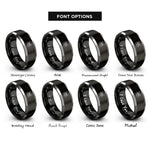 font options for inside engraving on black & gray black widow spider rings