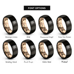 font options for inside engraving on black & rose gold black widow spider rings