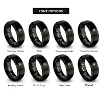 font options for inside engraving on black black widow spider rings