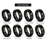 font options for inside engraving on black black widow spider rings