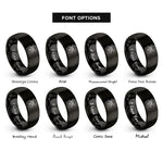 font options for inside engraving on black black widow spider rings