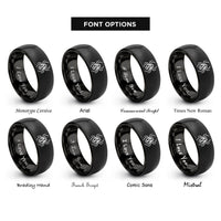 font options for inside engraving on black black widow spider rings