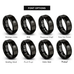 font options for inside engraving on black black widow spider rings