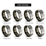 font options for inside engraving on gunmetal & grey black widow spider rings