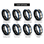font options for inside engraving on black & blue & silver blackbeard heart rings