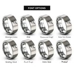 font options for inside engraving on grey blackbeard heart rings