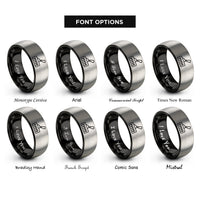 font options for inside engraving on black & silver blade switch rings