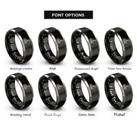 font options for inside engraving on black & grey blade switch rings