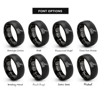 font options for inside engraving on black blade switch rings