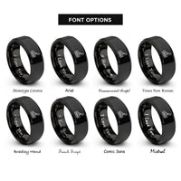 font options for inside engraving on black blade switch rings