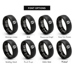 font options for inside engraving on black blaze mark rings