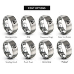 font options for inside engraving on gray blaze mark rings