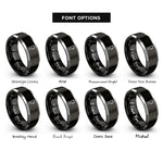 font options for inside engraving on black & gray blender rings