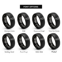 font options for inside engraving on black blender rings