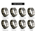 font options for inside engraving on gunmetal & gray blender rings