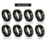 font options for inside engraving on gunmetal & black blindfold scales rings