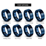 font options for inside engraving on blue bloch sphere rings