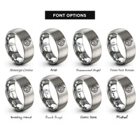 font options for inside engraving on grey bloch sphere rings