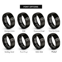 font options for inside engraving on black blood drip rings