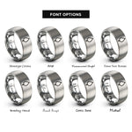 font options for inside engraving on silver blood drip rings