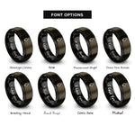 font options for inside engraving on gunmetal & black blood drip rings