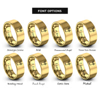 font options for inside engraving on gold bloody mary rings