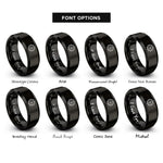 font options for inside engraving on black blossom paw wreath rings