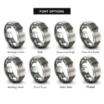 font options for inside engraving on grey blossom paw wreath rings