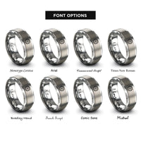 font options for inside engraving on grey blossom paw wreath rings