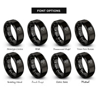 font options for inside engraving on black blow off valve rings